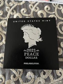 BRAND NEW 2021 Peace Silver Dollar with P Mint Mark Original Box COA
