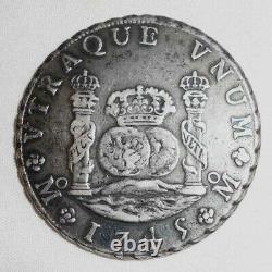 Beautiful 1745MF Philip V of Spain Silver Coin Mexico 8 Reales Mint Mark Mo VF+