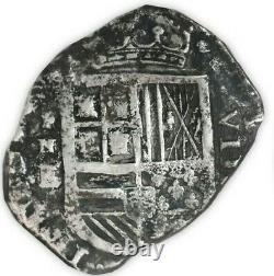 Cartagena, Colombia, cob 8 reales Philip IV, E below mintmark RN rare NGC VF 35