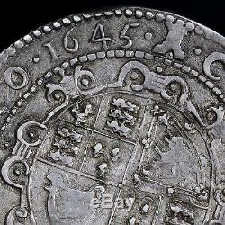 Charles I, 1625-49. Hammered Silver Crown, 1645. Exeter Mint. Mint Mark Castle