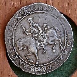 Charles I, 1625-49. Hammered Silver Crown, 1645. Exeter Mint. Mint Mark Castle