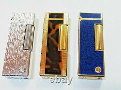 Dunhill Rollagas Lighter d Mark Blue Lapis Lazuli & Brown Marble & Silver Lot 3