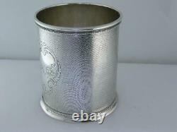 Early Coin Silver Mint Julep Cup engine turned beaded makers mark star C&CO star