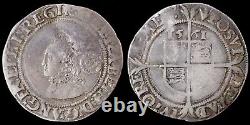Elizabeth I, 1558-1603. Hammered Silver Sixpence, 1561. Mint Mark Pheon