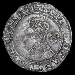 Elizabeth I, 1558-1603. Hammered Sixpence, 1595. Mint Mark Key