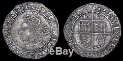 Elizabeth I, 1558-1603. Hammered Sixpence, 1595. Mint Mark Key