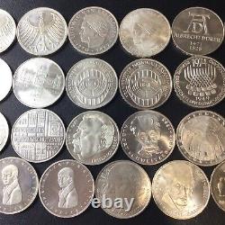 Germany 5 Mark Silver Coins 1968 1979 Lot Of (25) Proofs And Uncs