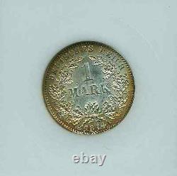 Germany Empire 1874-d 1 Mark Coin, Choice Uncirculated, Ngc Certified Ms63