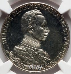Germany. Prussia Wilhelm II, 3 Mark 1913-A, NGC Proof-65! Berlin mint, KM#535