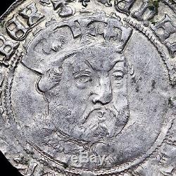 Henry VIII, 1509-47. Hammered Groat, Mint Mark Lis, 1544-7. Strong Portrait