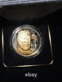 Highland Mint. 999 Silver Gold Accented Mark Mcgwire 70 Home Run Coin