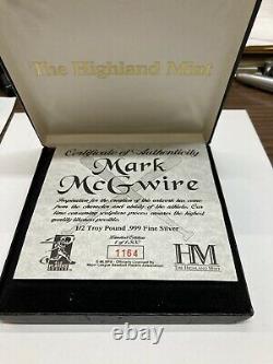 Highland mint Mark McGwire half a troy pound. 999 fine silver 1 of 1,500 made