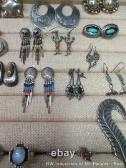 Huge Southwest & Native American Jewelry Lot 300g Marked Sterling Silver (SP)