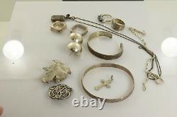 Jewelry Lot Sterling Silver All Marked 101.9 g Rings Bracelets Necklaces Etc