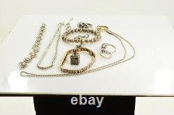 Jewelry Lot Sterling Silver All Marked 109.8 g Rings Bracelets Earrings ETC