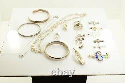 Jewelry Lot Sterling Silver All Marked 145.3 g Rings Bracelets Necklaces ETC
