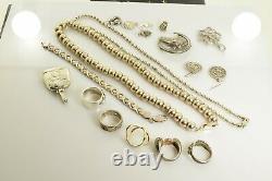 Jewelry Lot Sterling Silver All Marked 163.3 g Rings Bracelets Earrings ETC