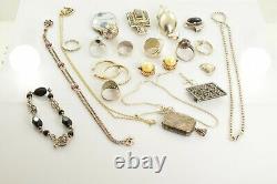 Jewelry Lot Sterling Silver All Marked 164.5 g Rings Bracelets Earrings ETC