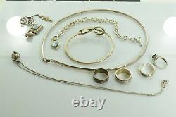 Jewelry Lot Sterling Silver All Marked 90.4 g Rings Bracelets Earrings ETC