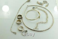 Jewelry Lot Sterling Silver All Marked 90.4 g Rings Bracelets Earrings ETC