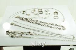 Jewelry Lot Sterling Silver All Marked 94.4 g Rings Bracelets Earrings ETC