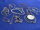 LOT 11 STERLING SILVER 925 ART ALL MARK CHAINS PENDANTS NECKLACES 1oz JEWELRY