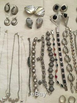 LOT of marked 925 Sterling Silver bracelet, chain, Rings and Earring
