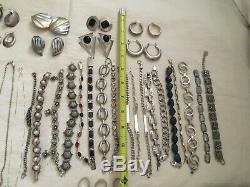 LOT of marked 925 Sterling Silver bracelet, chain, Rings and Earring