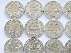 Lot GERMAN EMPIRE 25x 1 MARK 1873 1876 Silver WW1 NICE Collection Coin HISTORY