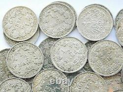 Lot GERMAN EMPIRE 46x 1/2 MARK 1905 1918 90% Silver WW1 NICE Coin HISTORY
