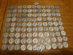 Lot Of 500 Mercury Dimes 90% Silver With Wide Range Dates Mint Marks