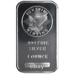 Lot of 100 1 Troy oz Sunshine Mint. 999 Fine Silver Bar Mint Mark SI Sealed