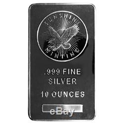 Lot of 2 10 Troy oz Sunshine Mint. 999 Fine Silver Bar Mint Mark SI Sealed