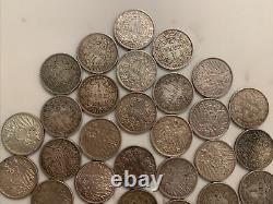 Lot of (35) rare german empire 1 mark silver coins