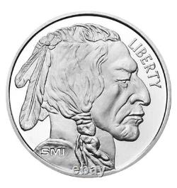 Lot of 5 1 Troy oz Sunshine Mint Buffalo. 999 Silver Round Mint Mark SI