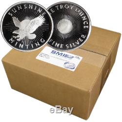 Lot of 500 1 Troy oz Sunshine Minting. 999 Fine Silver Round Mint Mark SI