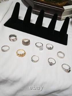 Lot of Sterling Silver Rings Lot Of 10 925 Sterling Marked Mixed