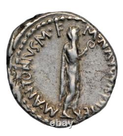 Mark Antony, silver denarius, 38 BC, Athens mint, Sol right/Mark Antony as augur