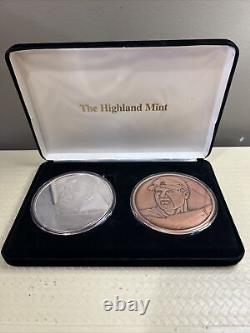 Mark McGwire 2 Coin Set Highland Mint Silver and Copper Rounds 1/2 Troy Pound ea