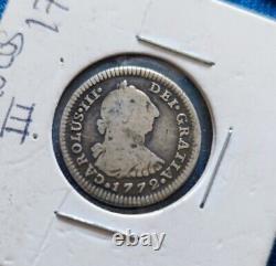 Mexico 1772 FM Inverted Mint Mark 1 Real Silver Spanish Charles III