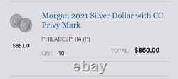 Morgan 2021 Silver Dollar CC Privy Mark (Lot of 10) PRE SALE (Ships October)