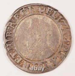 ND (1587-89) England Elizabeth I Shilling Silver Coin S-2577 Crescent Mint Mark