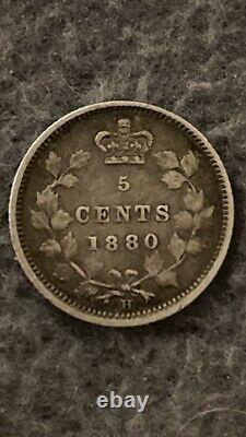 OLD RARE Canadian. 925 Silver 5 Cents? Coin 1880 With H Mint Mark. RARE