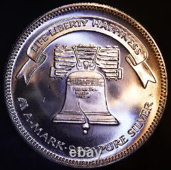 ONE 1985 A-Mark Mint Liberty Bell Eagle 1oz 999 FINE Silver BU bar round C3072