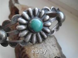 Old Harvey Navajo Cuff Repousee Floral Lot Of Stamping On Coin Silver Marked Ihm