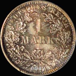 PCGS MS67 1914-D Germany Wilhelm II Silver Mark, Munich mint, KM14 nicely toned