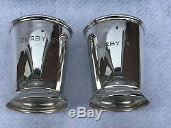 Pair Of Poole 58 Sterling Silver Julep Cups Marked Derby 67 & 68 Mint