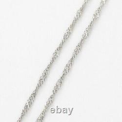 Pt999 Solid Platinum Necklace Faceted Beads Twisted Chain 16.5 Japan Mint Mark