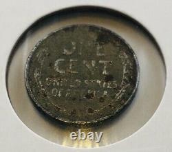 Rare 1943 Silver Steel Lincoln Wheat Penny One Cent No Mint Mark