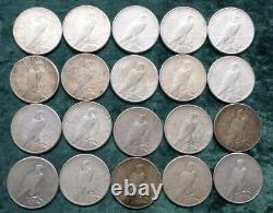 Roll of 20 ALL S MINT MARK Peace Silver Dollar $1 1922, 1923, 1924, 1925,1926 S